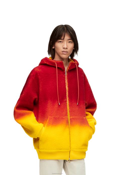 Loewe mujer sudadera con capucha en intarsia de calcifer en borrego LP64839 multicolor