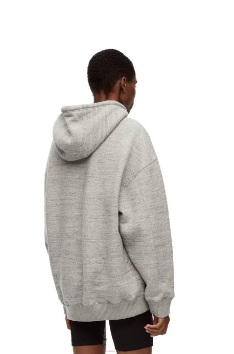 Loewe mujer sudadera con capucha extragrande de algodón LP64810 mezcla de grises