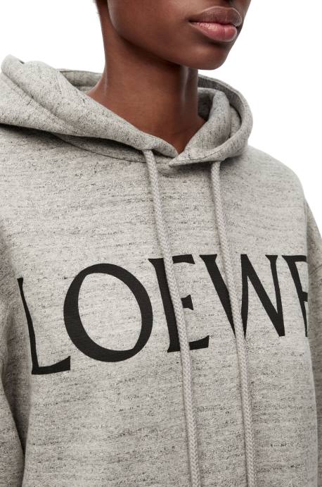 Loewe mujer sudadera con capucha extragrande de algodón LP64810 mezcla de grises