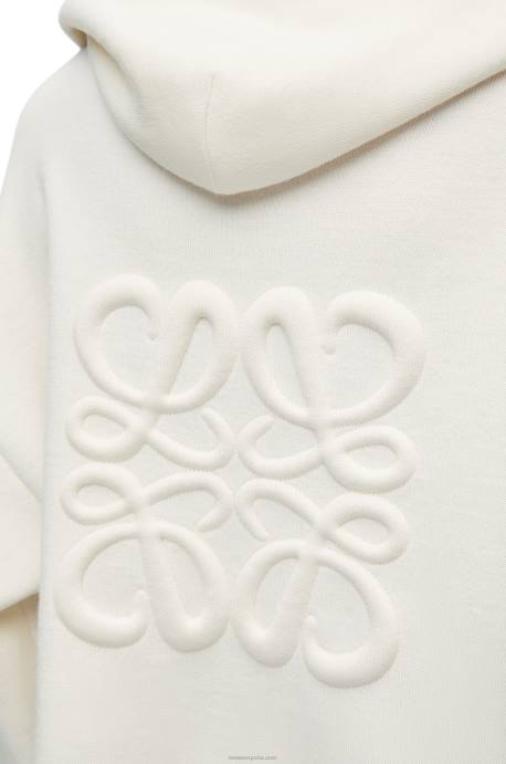 Loewe mujer sudadera con cremallera y anagrama de lana LP64779 blanco