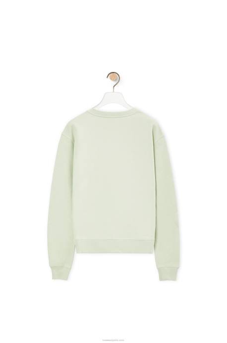 Loewe mujer Sudadera regular fit de algodón con anagrama LP64813 verde claro
