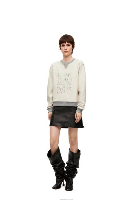 Loewe mujer Sudadera regular fit de algodón con anagrama LP64825 mezcla de grises