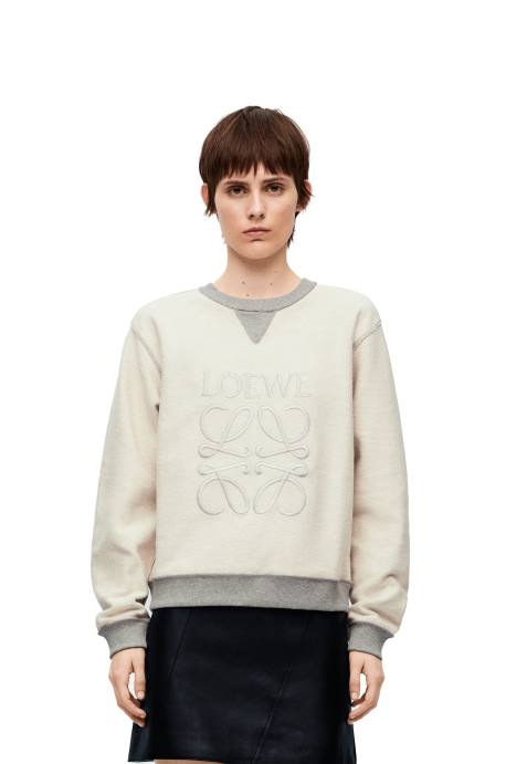 Loewe mujer Sudadera regular fit de algodón con anagrama LP64825 mezcla de grises