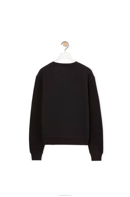 Loewe mujer Sudadera regular fit de algodón con anagrama LP64838 negro