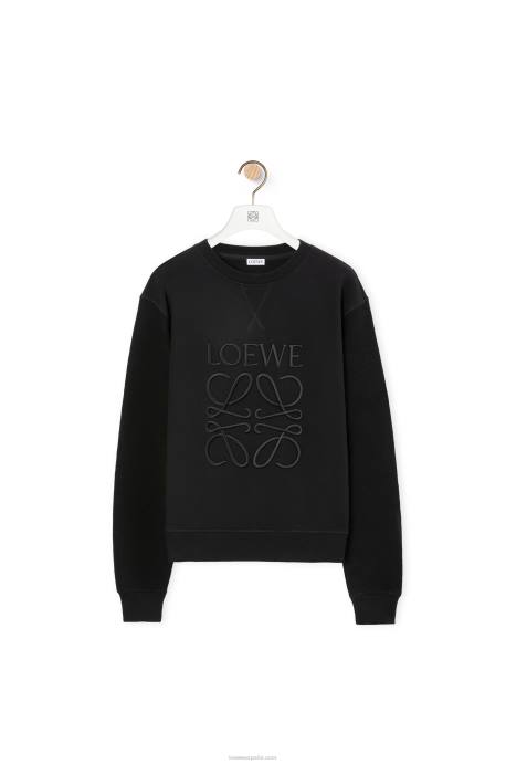 Loewe mujer Sudadera regular fit de algodón con anagrama LP64838 negro