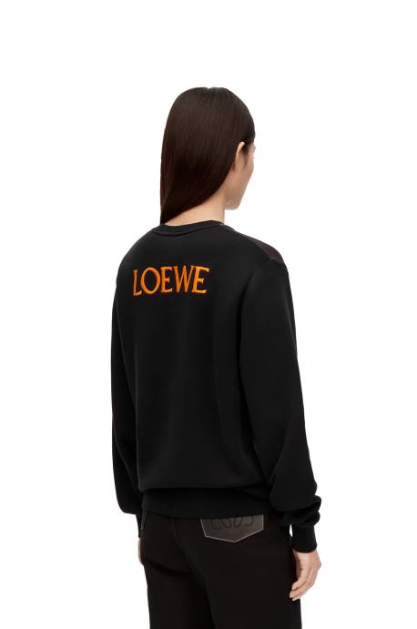 Loewe mujer sudadera calcifer de algodón LP64843 negro/multicolor