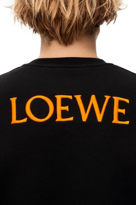 Loewe mujer sudadera calcifer de algodón LP64843 negro/multicolor