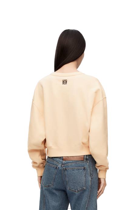 Loewe mujer sudadera con conejito de algodón LP64805 Marfil