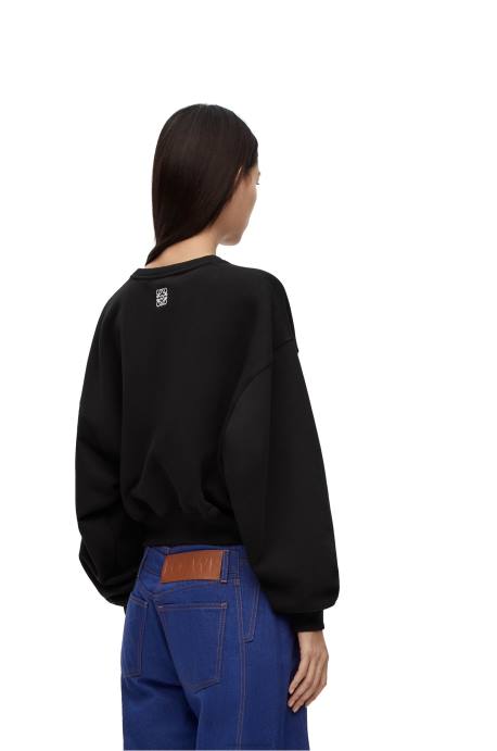 Loewe mujer sudadera con conejito de algodón LP64806 negro