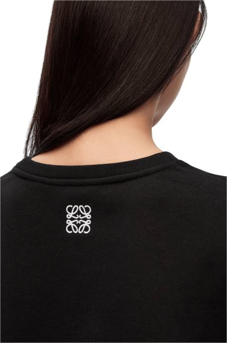 Loewe mujer sudadera con conejito de algodón LP64806 negro