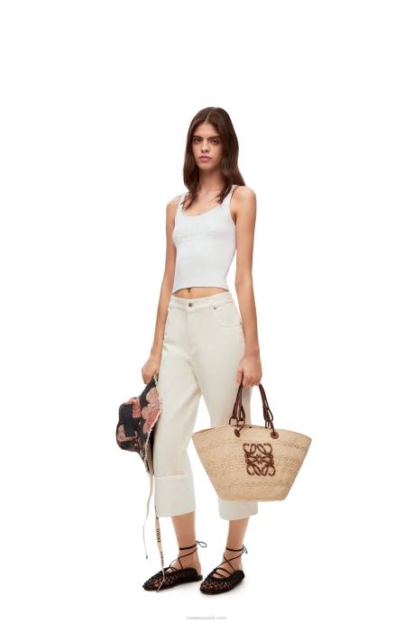 Loewe mujer camiseta sin mangas con anagrama de algodón y viscosa LP64787 blanco