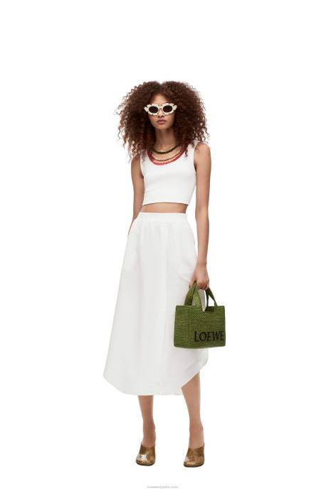 Loewe mujer camiseta sin mangas de algodón con adornos LP64785 blanco