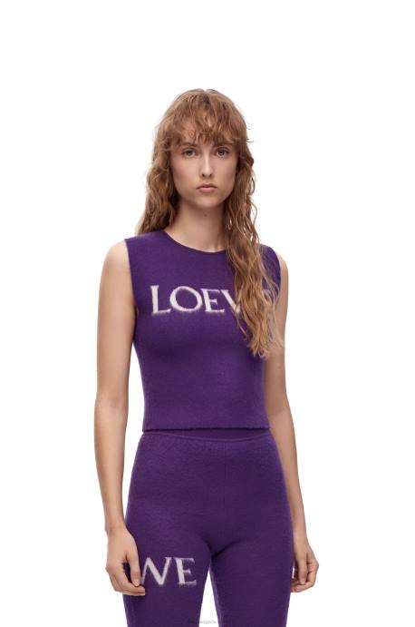 Loewe mujer camiseta sin mangas de lana LP64907 púrpura
