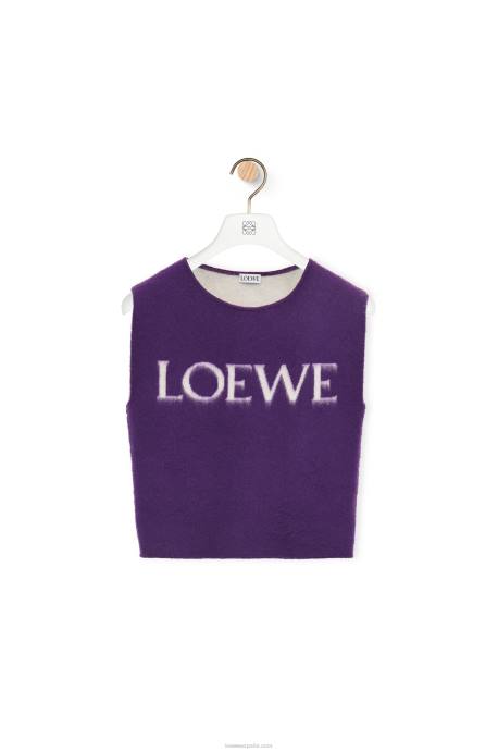Loewe mujer camiseta sin mangas de lana LP64907 púrpura
