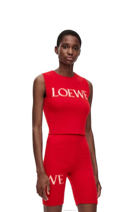 Loewe mujer camiseta sin mangas de lana LP64908 rojo