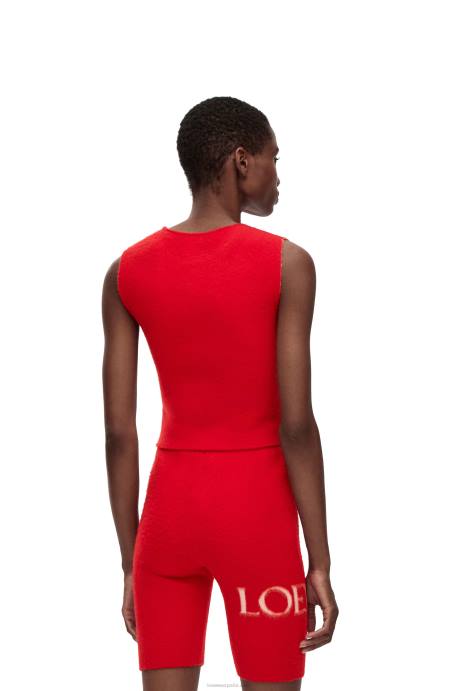 Loewe mujer camiseta sin mangas de lana LP64908 rojo