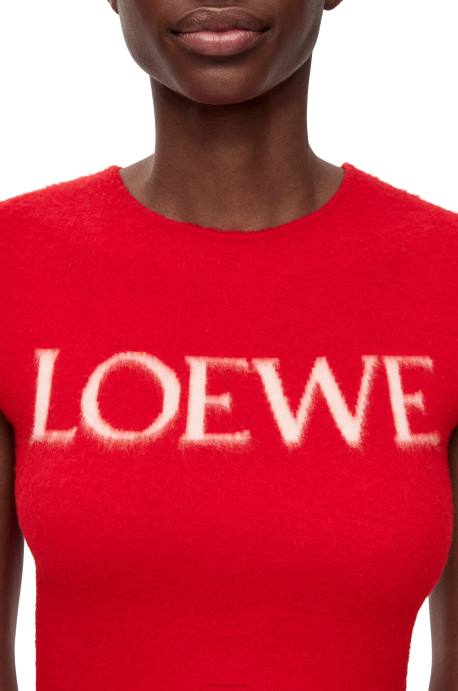 Loewe mujer camiseta sin mangas de lana LP64908 rojo