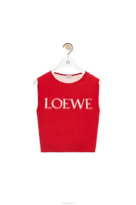 Loewe mujer camiseta sin mangas de lana LP64908 rojo