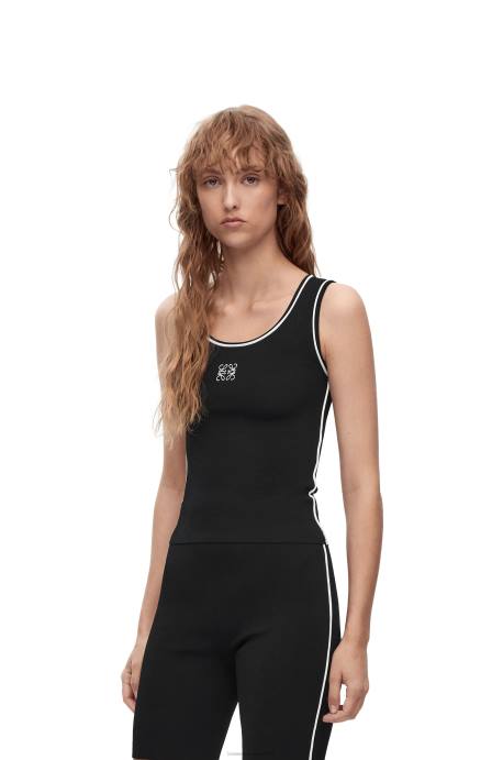 Loewe mujer camiseta sin mangas de viscosa LP64939 negro