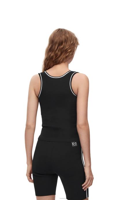 Loewe mujer camiseta sin mangas de viscosa LP64939 negro