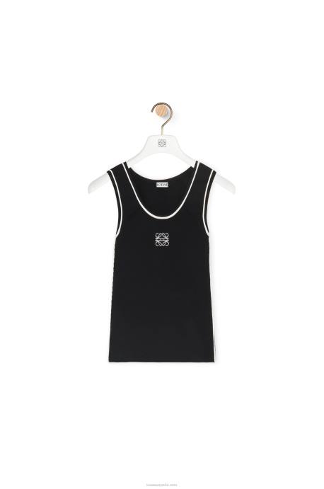 Loewe mujer camiseta sin mangas de viscosa LP64939 negro