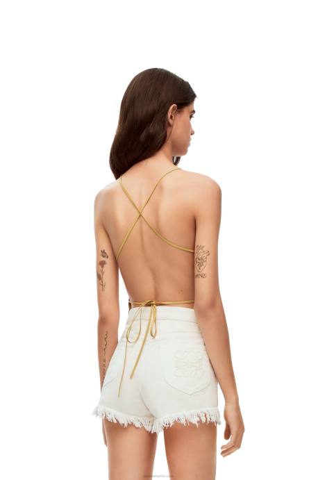 Loewe mujer parte superior de la hoja de alocasia LP64861 beige
