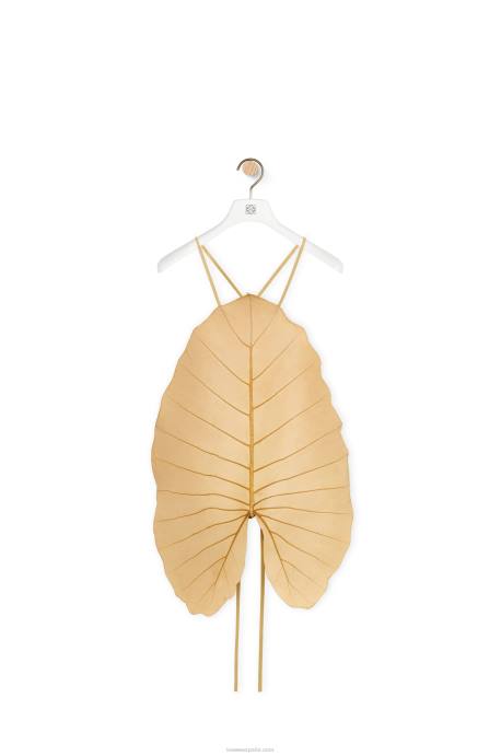 Loewe mujer parte superior de la hoja de alocasia LP64861 beige