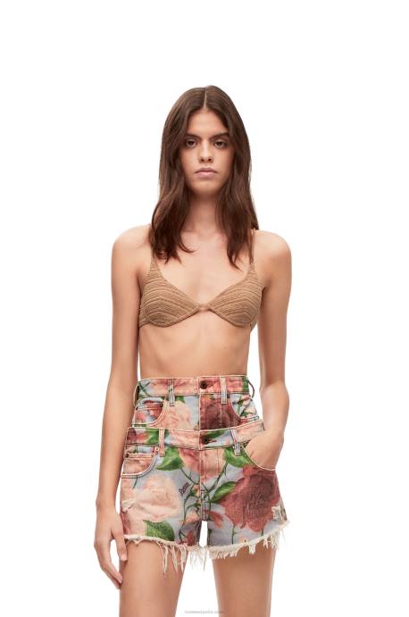 Loewe mujer sujetador de ganchillo en algodón LP64868 beige