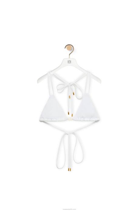 Loewe mujer top de bikini con anagrama en punto técnico LP64949 blanco