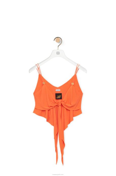 Loewe mujer top de doble capa en viscosa LP64869 naranja brillante