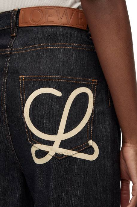 Loewe mujer jeans ajustados en mezclilla LP641190 mezclilla cruda