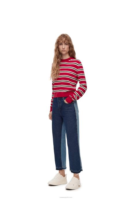 Loewe mujer jeans capri de mezclilla LP641199 azul vaquero/azul vaquero claro
