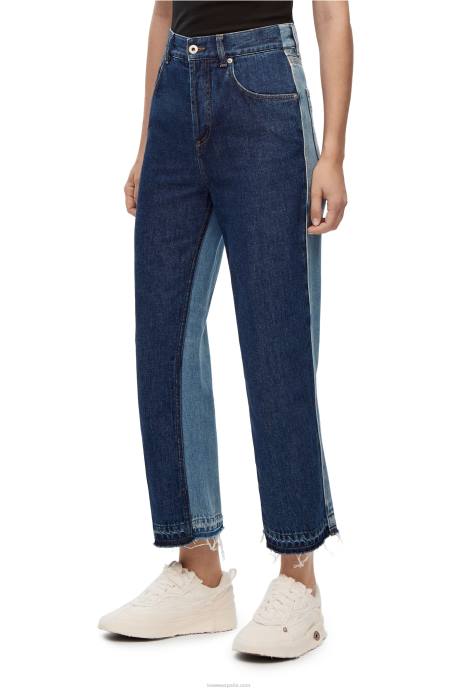 Loewe mujer jeans capri de mezclilla LP641199 azul vaquero/azul vaquero claro