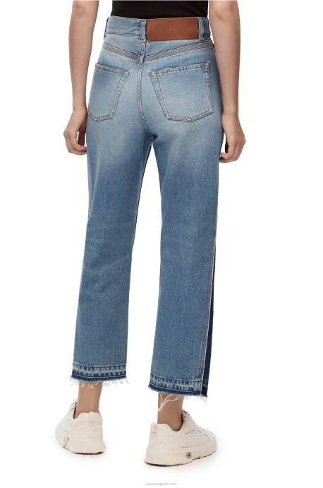 Loewe mujer jeans capri de mezclilla LP641199 azul vaquero/azul vaquero claro