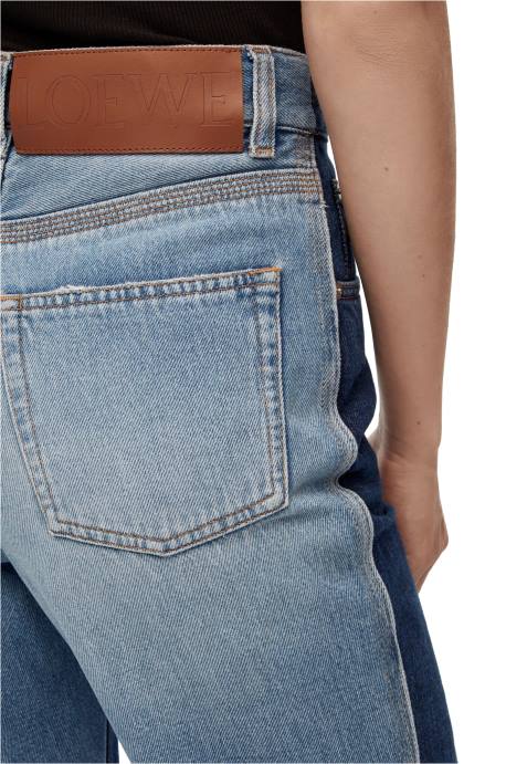 Loewe mujer jeans capri de mezclilla LP641199 azul vaquero/azul vaquero claro