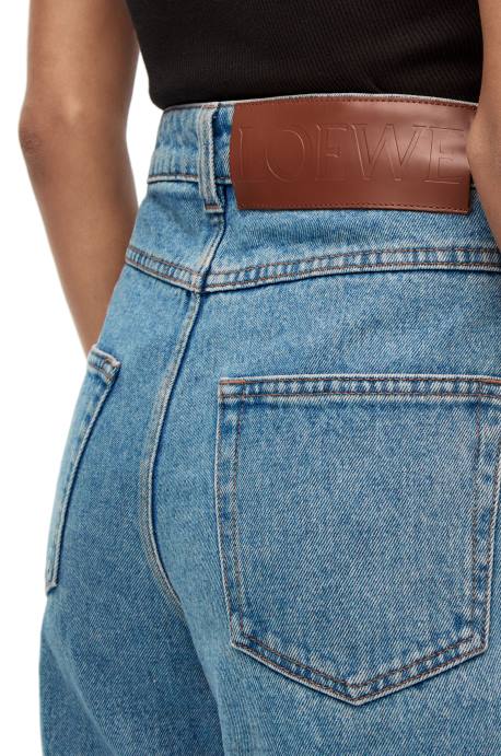 Loewe mujer jeans de pescador en mezclilla LP641195 mezclilla azul