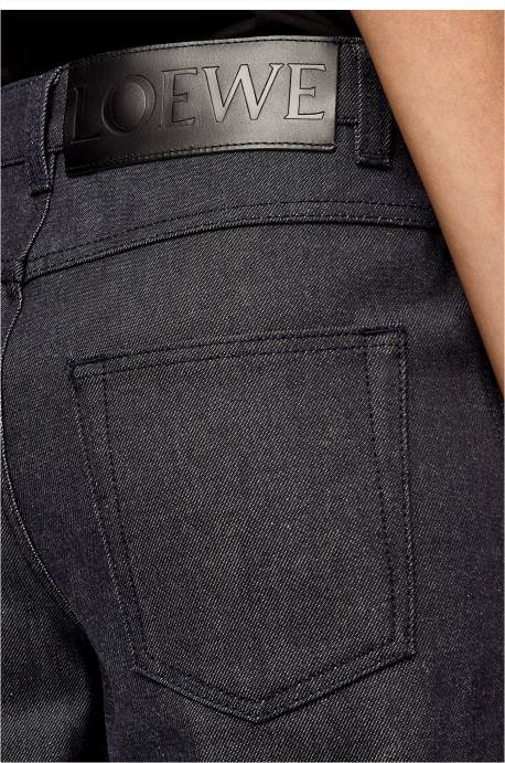 Loewe mujer jeans de pescador en mezclilla LP641196 Azul marino