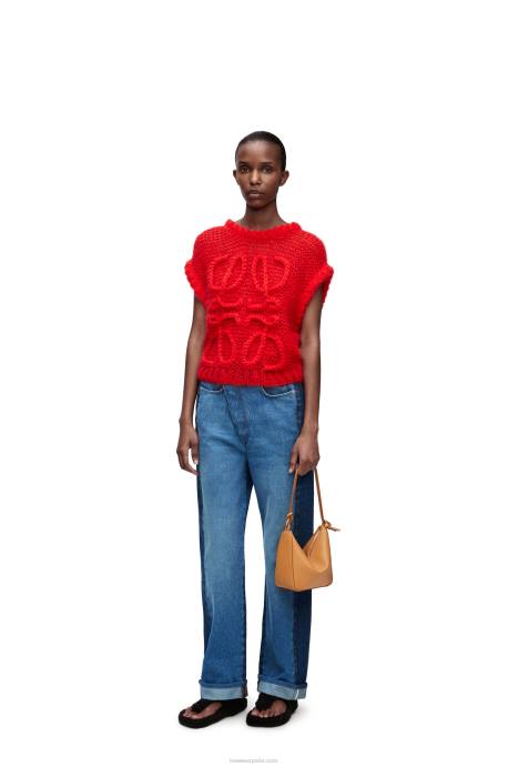 Loewe mujer jeans deconstruidos en denim LP641159 azul mezclilla