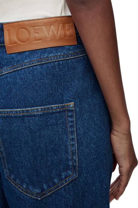 Loewe mujer jeans deconstruidos en denim LP641159 azul mezclilla