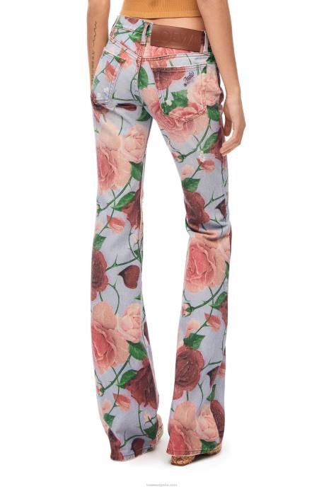 Loewe mujer jeans rosas en denim LP641166 rosado rojo
