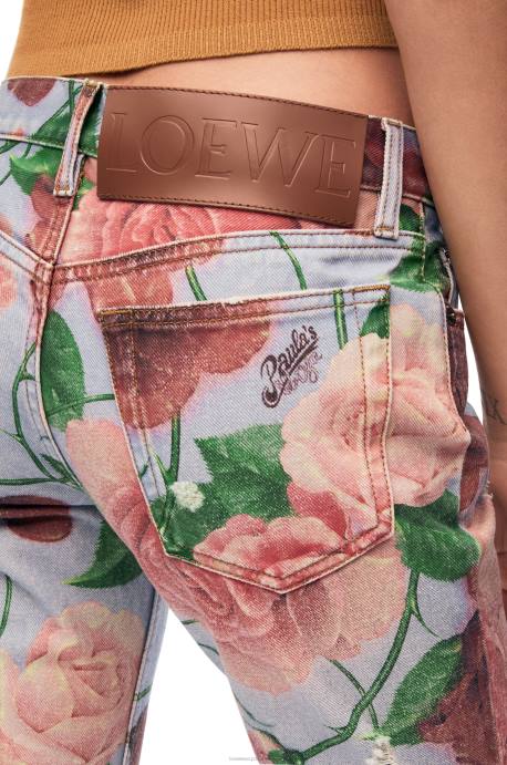 Loewe mujer jeans rosas en denim LP641166 rosado rojo
