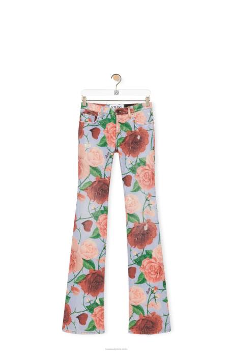 Loewe mujer jeans rosas en denim LP641166 rosado rojo