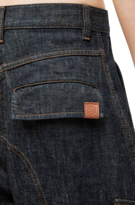 Loewe mujer vaqueros cargo de mezclilla LP641179 mezclilla azul