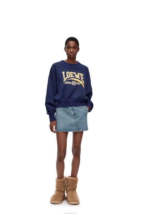Loewe mujer minifalda con anagrama en denim LP641186 mezclilla azul medio