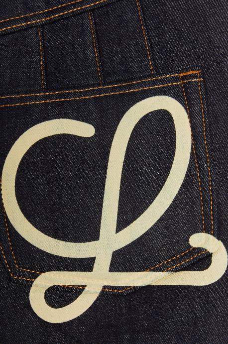 Loewe mujer minifalda redondeada en denim LP641184 mezclilla cruda