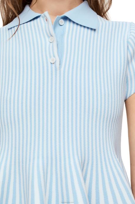 Loewe mujer minivestido a rayas de punto de mezcla de viscosa LP641081 bebe azul/blanco