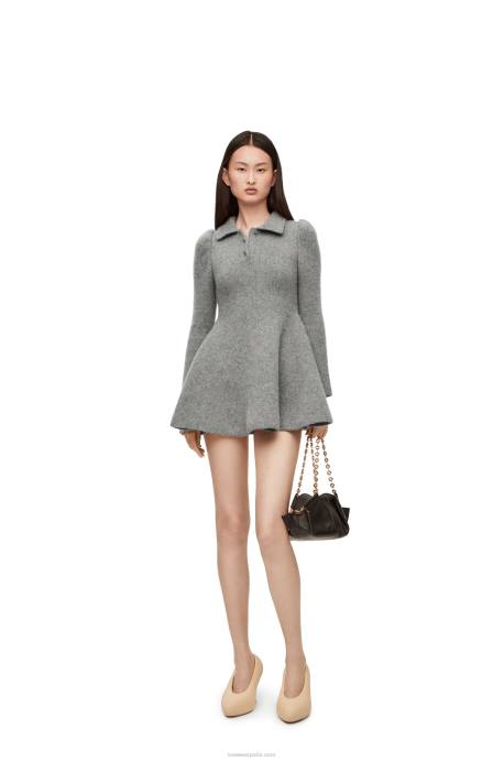 Loewe mujer minivestido de cachemir y mohair LP641082 gris
