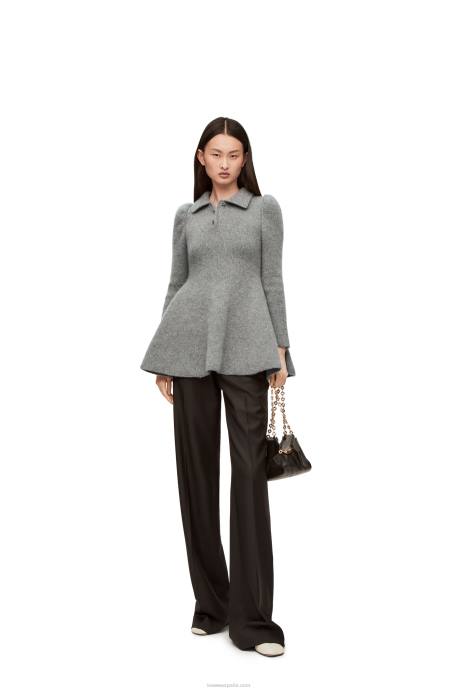 Loewe mujer minivestido de cachemir y mohair LP641082 gris