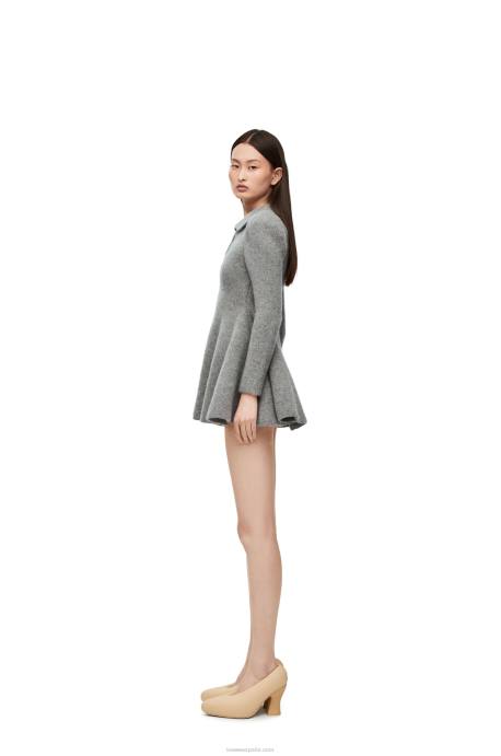 Loewe mujer minivestido de cachemir y mohair LP641082 gris