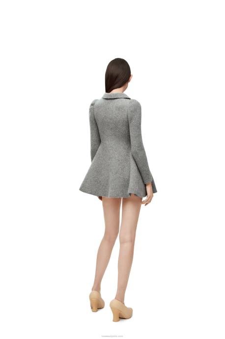 Loewe mujer minivestido de cachemir y mohair LP641082 gris